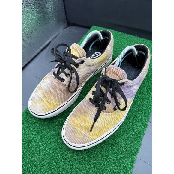 VANS Other - Vans Old Skool Skate Shoes Mens Size 11 Yellow Purple Tie Dye Corduroy 721356